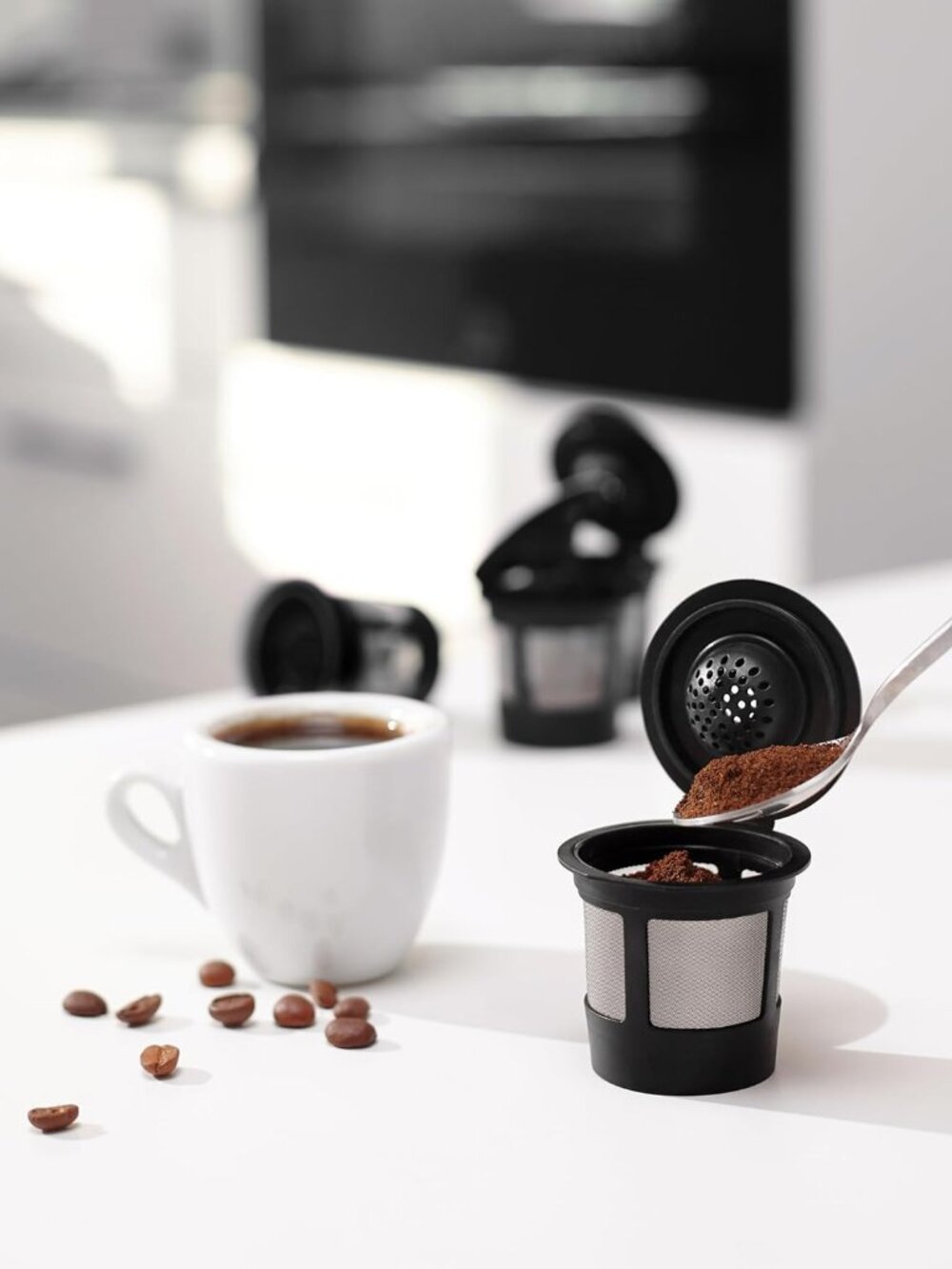 NEW 3 Black Reusable K Cups for Keurig Coffee Makers Compatible with K-Express